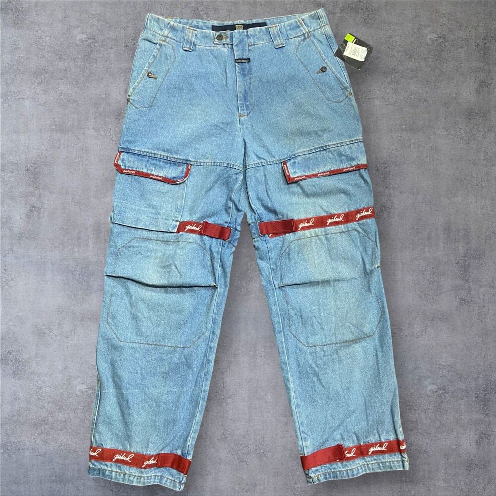 Marithe Francois Girbaud Vintage NWT Shuttle Strap Denim Jeans Mens Size 38 x 34